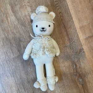 Cream Knit Stuffed Bear Toy